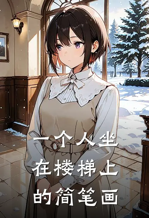 一个人坐在楼梯上的简笔画