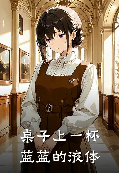 桌子上一杯蓝蓝的液体